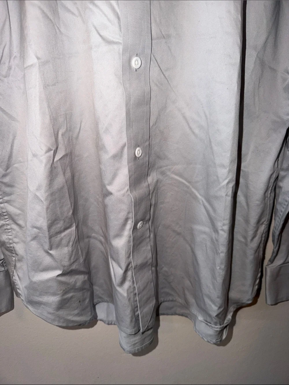 Quince Organic Cotton Stretch Twill Dress Shirt in Light Gray Size L